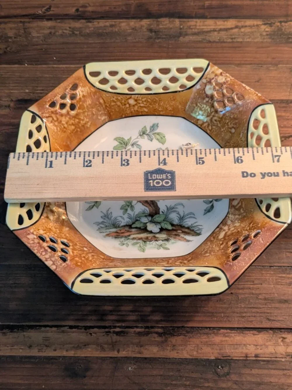 Schwartzenhammer Bavaria Octagonal Reticulated Bowl With Birds